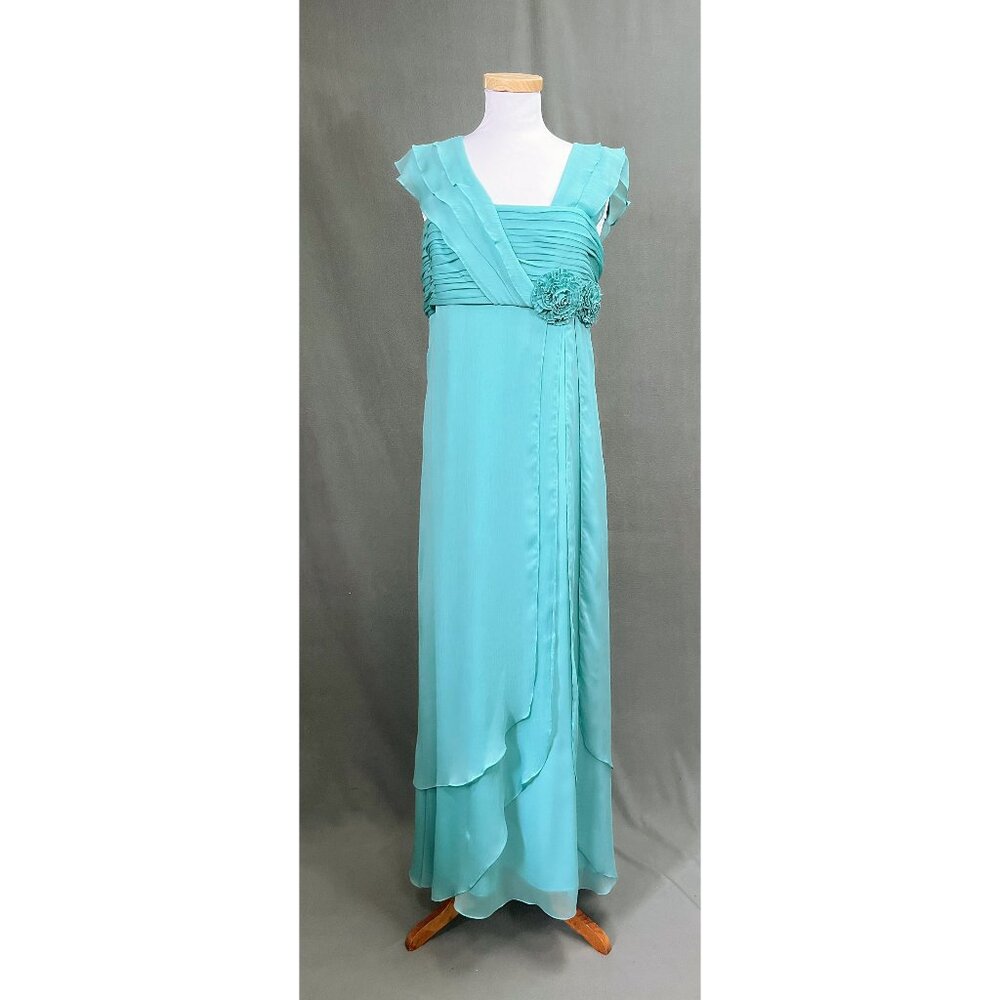KM Collections aqua dress, size 16, NEW WITH TAGS!
